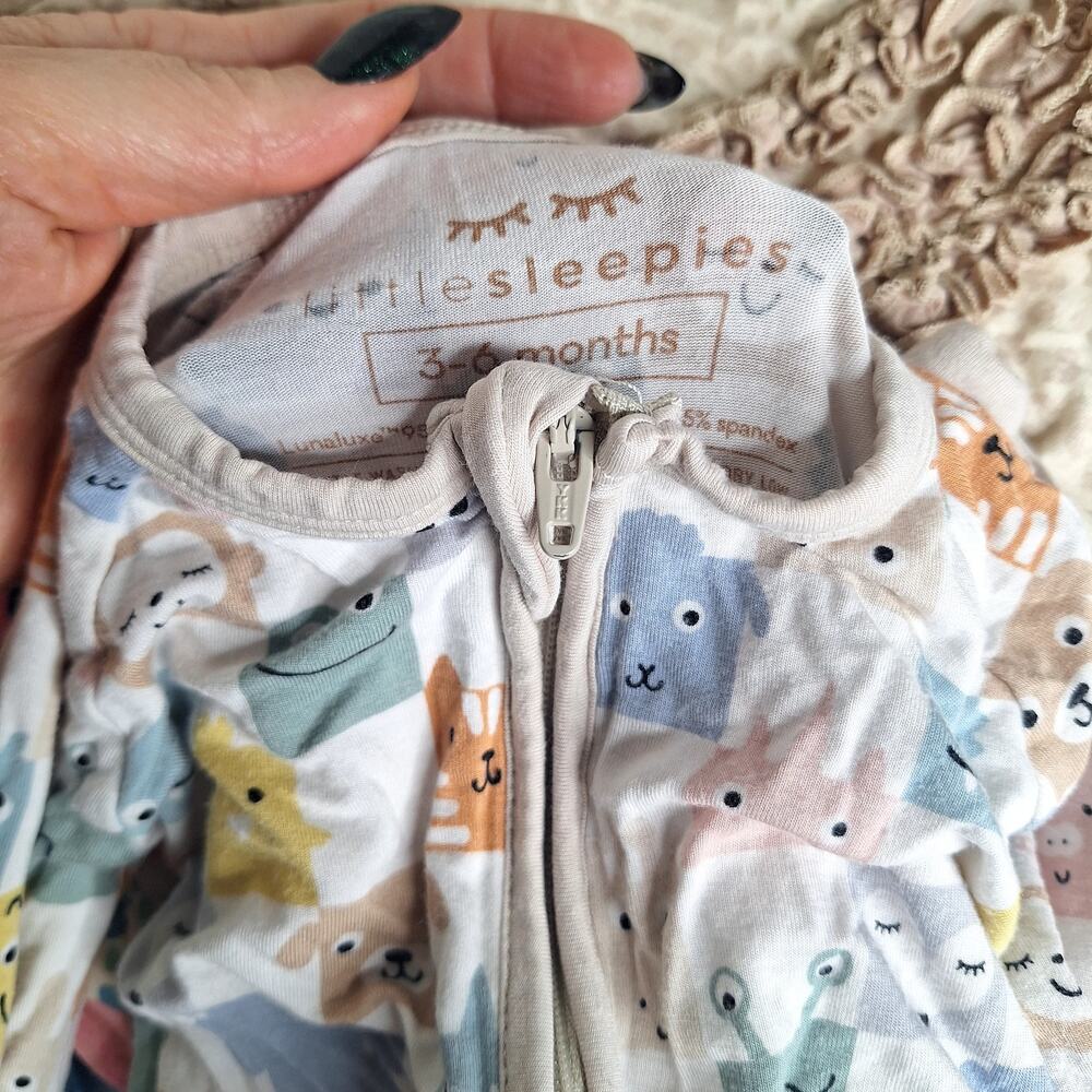Bamboo Pajamas Zippie Baby 0-3m 3-6m Little Sleepies Bird & Bean Milkberry Sweet - Picture 10 of 13
